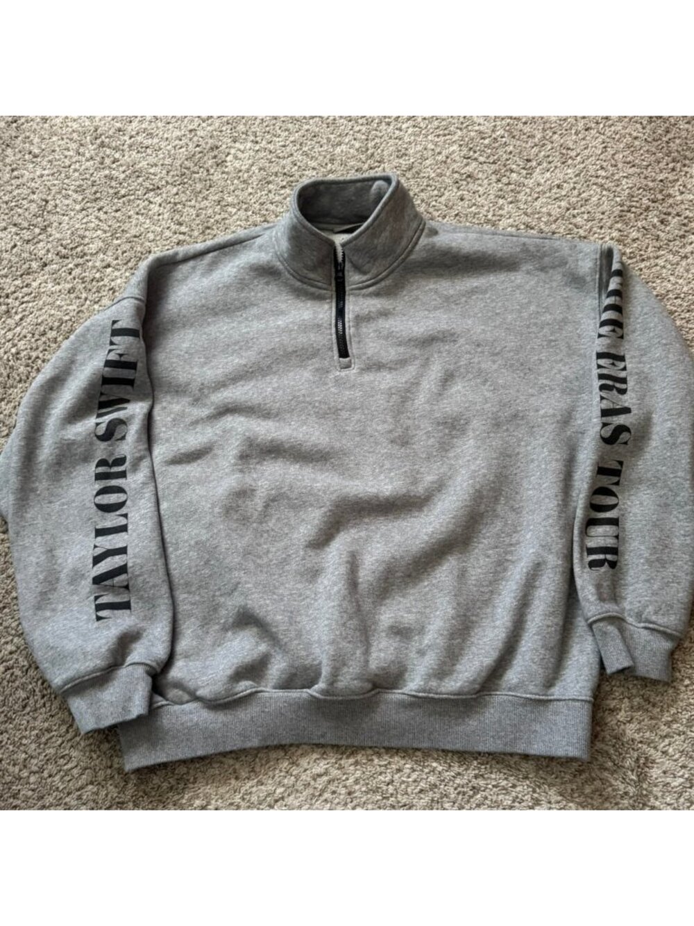 Taylor Swift The Eras Tour Sweatshirt Women's XL Quarter Zip Gray Merch
